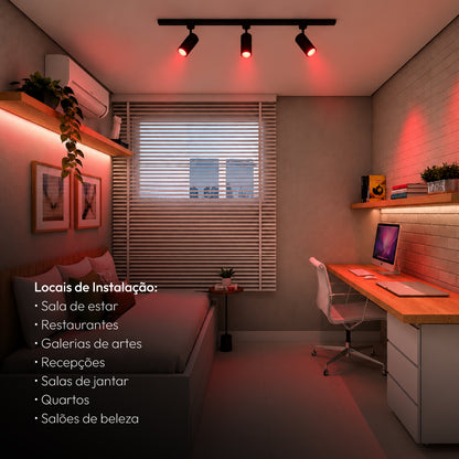 Spot Led Para Trilho Inteligente 12W RGB Bivolt IP20 Preto Neo - NEO Avant
