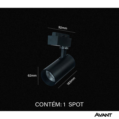 Spot Led Para Trilho Inteligente 12W RGB Bivolt IP20 Preto Avant Neo