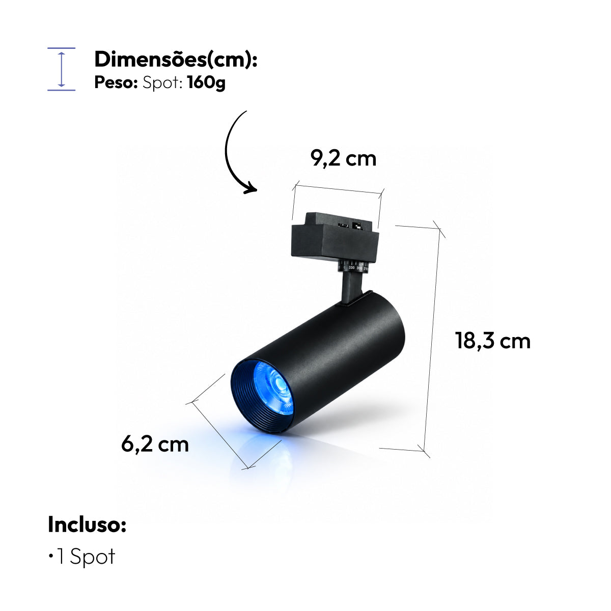 Spot Led Para Trilho Inteligente 12W RGB Bivolt IP20 Preto Neo - NEO Avant