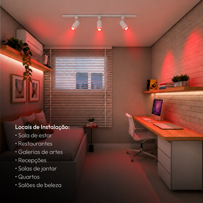 Spot Led Para Trilho Inteligente 12W RGB Bivolt IP20 Branco Neo - NEO Avant