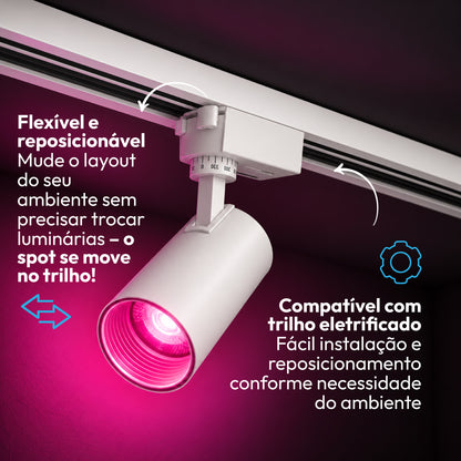Spot Led Para Trilho Inteligente 12W RGB Bivolt IP20 Branco Neo - NEO Avant