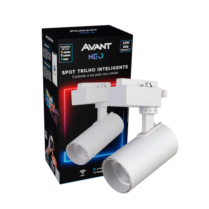 Spot Led Para Trilho Inteligente 12W RGB Bivolt IP20 Branco Neo