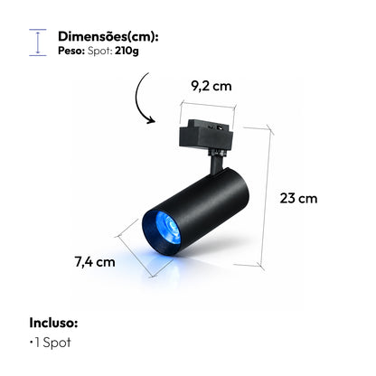 Spot Led Para Trilho Inteligente 20W RGB Bivolt IP20 Preto Neo - NEO Avant
