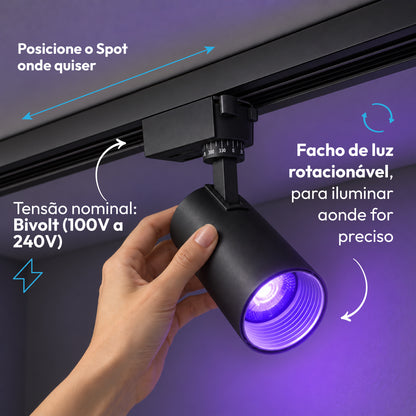 Spot Led Para Trilho Inteligente 20W RGB Bivolt IP20 Preto Neo - NEO Avant