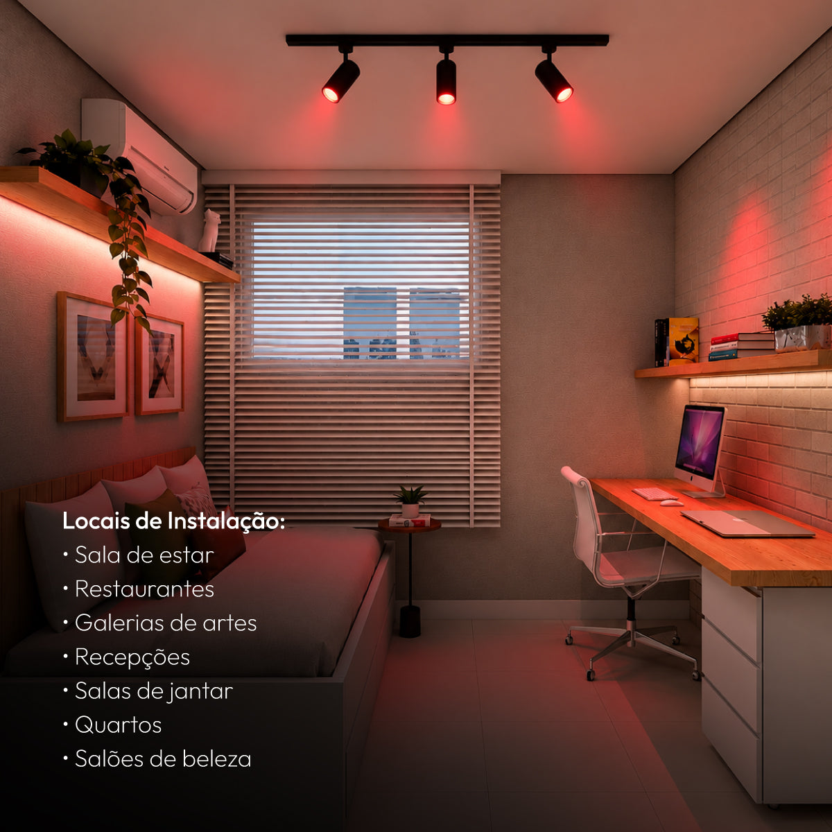 Spot Led Para Trilho Inteligente 20W RGB Bivolt IP20 Preto Neo - NEO Avant