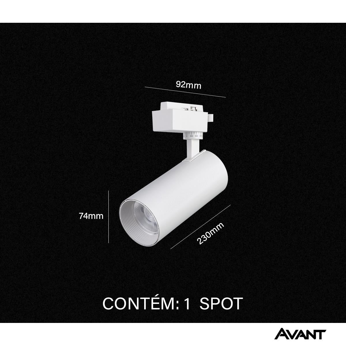 Spot Led Para Trilho Inteligente 20W RGB Bivolt Ip20 Branco Avant Neo