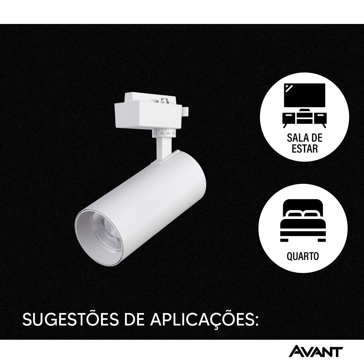 Spot Led Para Trilho Inteligente 20W RGB Bivolt Ip20 Branco Avant Neo