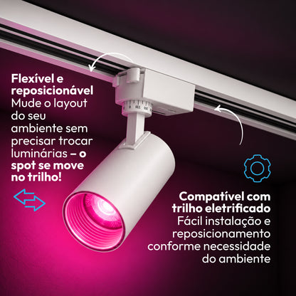 Spot Led Para Trilho Inteligente 20W RGB Bivolt IP20 Branco Neo - NEO Avant