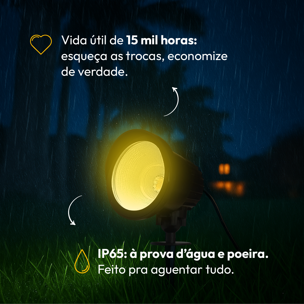 Luminaria Led Jardim Espeto 7W 3000k Branco Quente a Prova D'Água Alut By Avant
