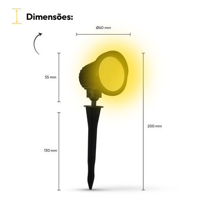 Luminaria Led Jardim Espeto 7W 3000k Branco Quente a Prova D'Água Alut By Avant