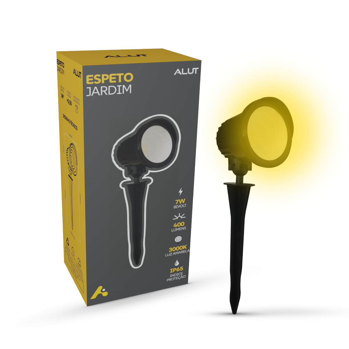 Luminaria Led Jardim Espeto 7W 3000k Branco Quente a Prova D'Água Alut By Avant