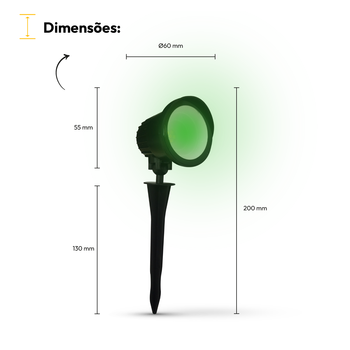 Luminaria Led Jardim Espeto 7W Verde a Prova D'Água Alut By Avant