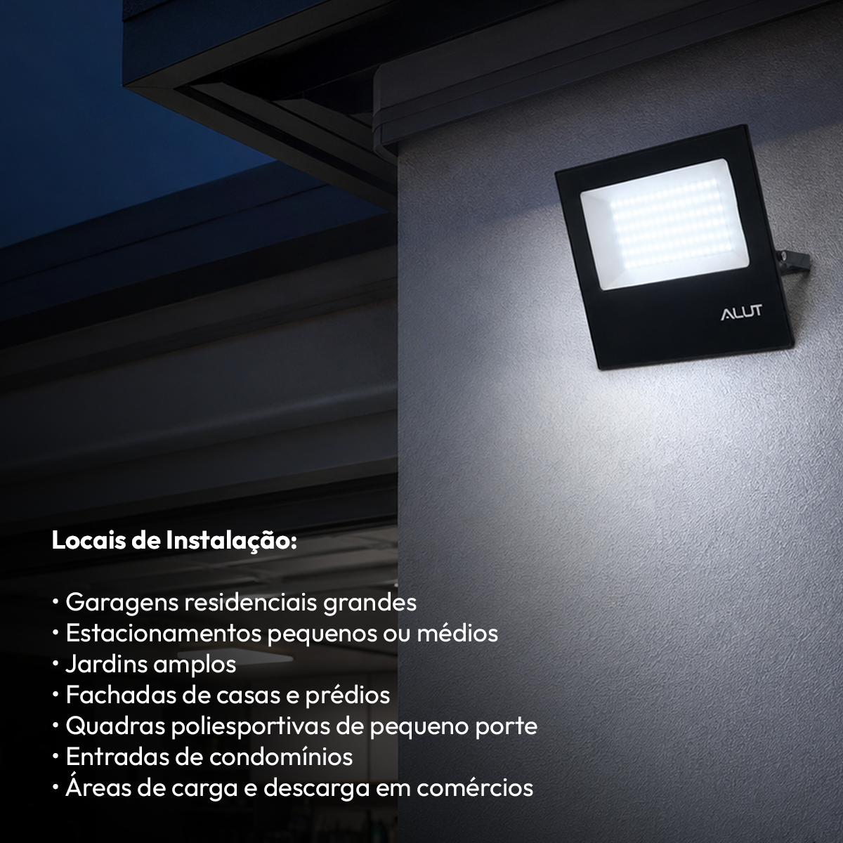 Refletor Led Slim 100w 6500k Branco Frio Bivolt IP65 Alut