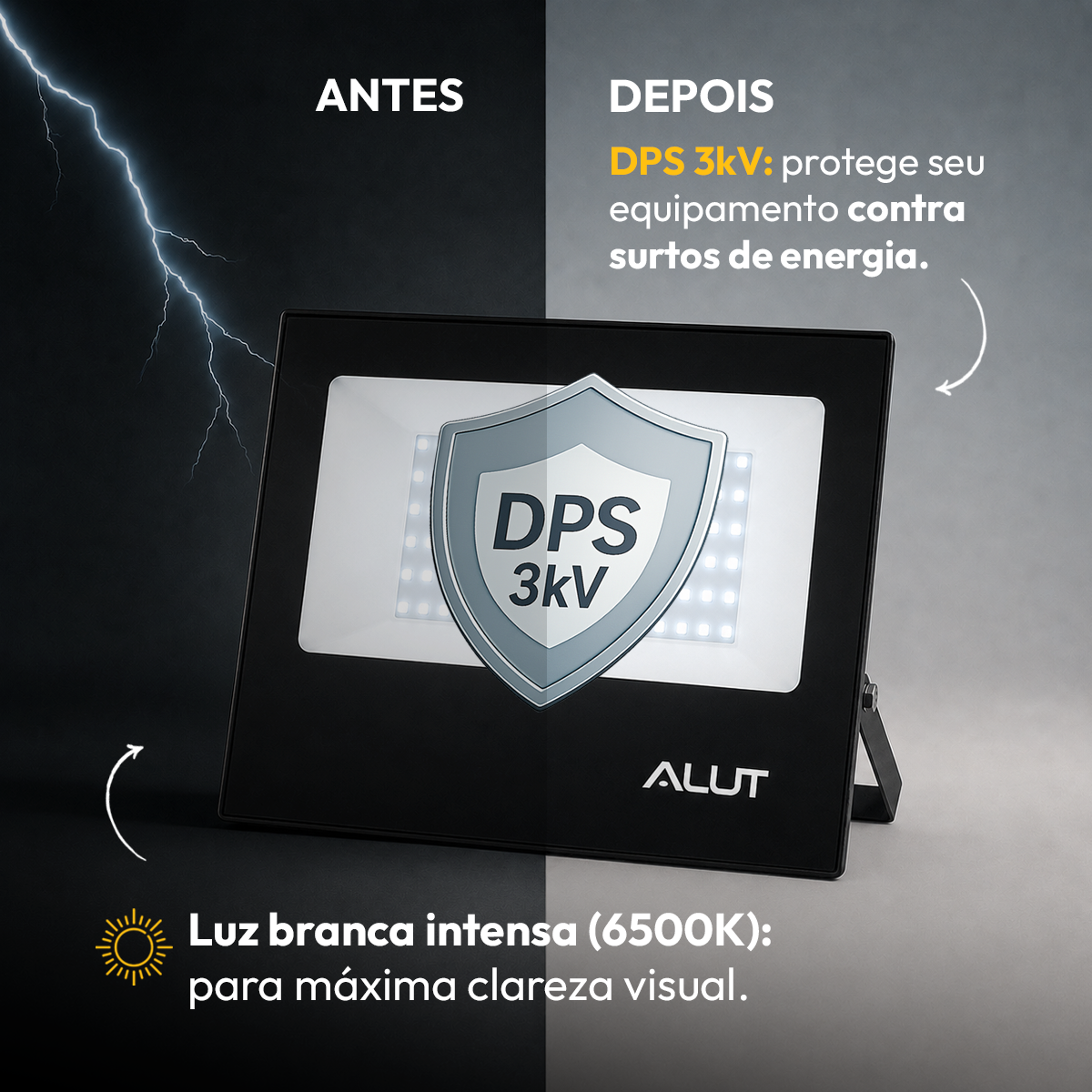 Refletor Led Slim 100w 6500k Branco Frio Bivolt IP65 Alut