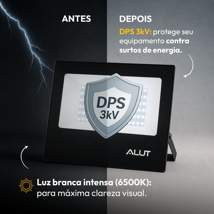 Refletor Led Slim 100w 6500k Branco Frio Bivolt IP65 Alut