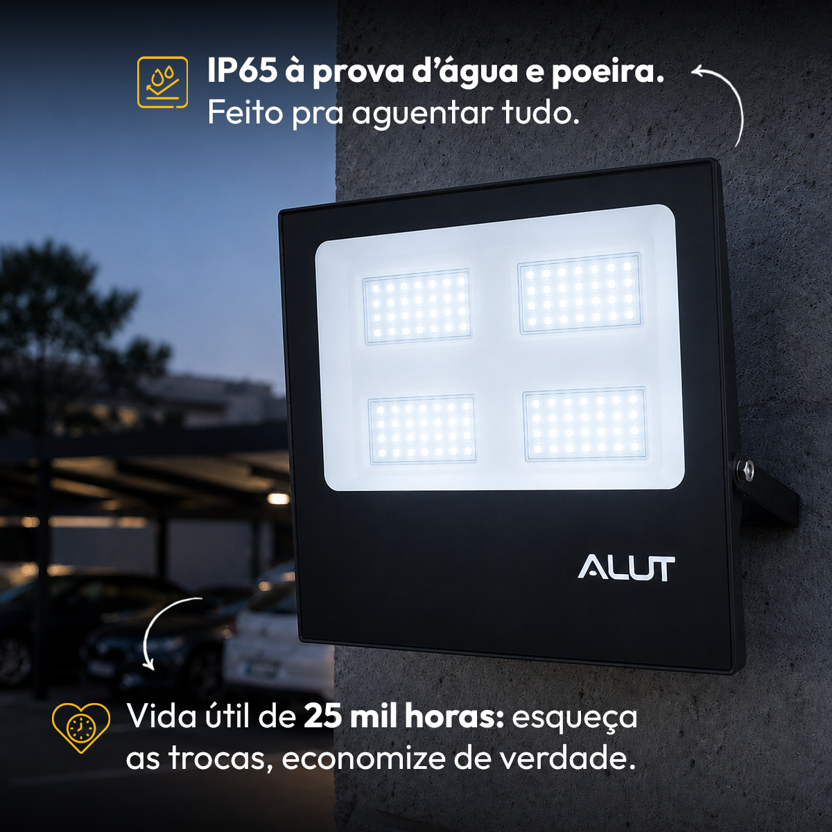 Refletor Led Slim 200w 6500k Branco Frio Bivolt IP65 Alut