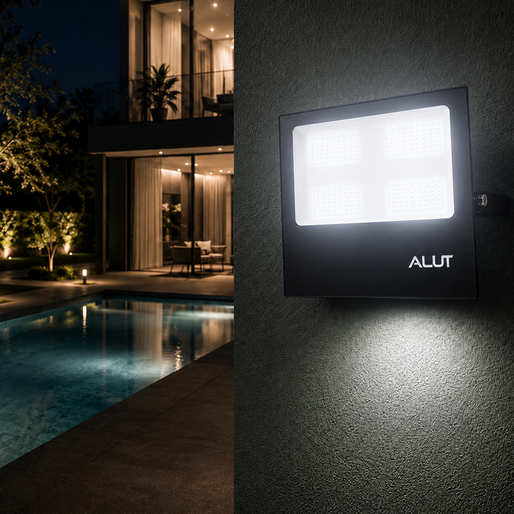 Refletor Led Slim 200w 6500k Branco Frio Bivolt IP65 Alut