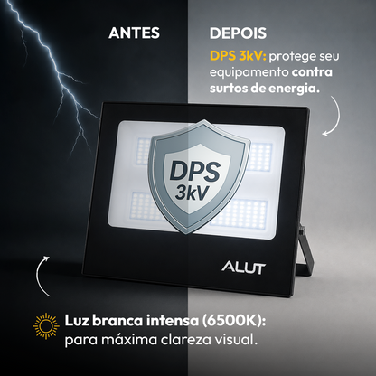 Refletor Led Slim 200w 6500k Branco Frio Bivolt IP65 Alut