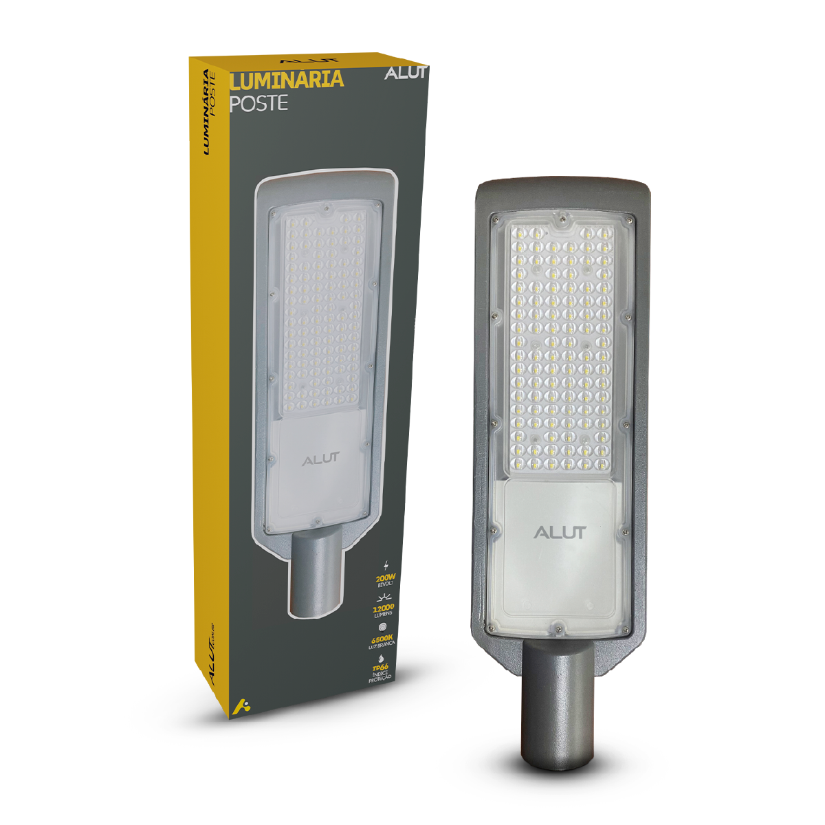 Luminária Led Poste 200w 6500k  Bivolt Ip66 Alut By Avant