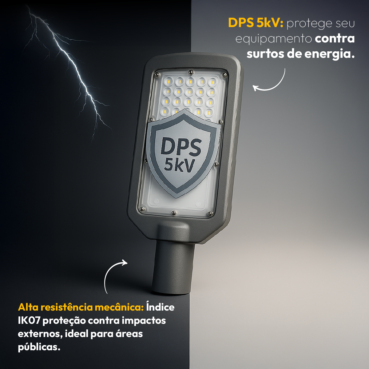 Luminária Led Poste 200w 6500k  Bivolt Ip66 Alut By Avant