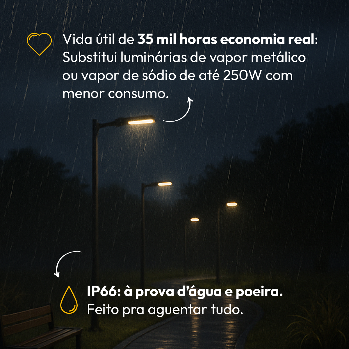 Luminária Led Poste 200w 6500k  Bivolt Ip66 Alut By Avant