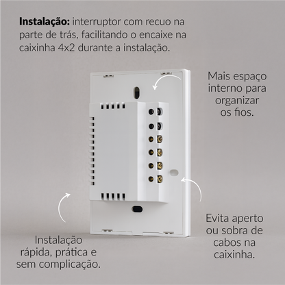 Interruptor Inteligente Smart Wi-Fi 1 Botão 4x2 Bivolt Branco Neo Avant