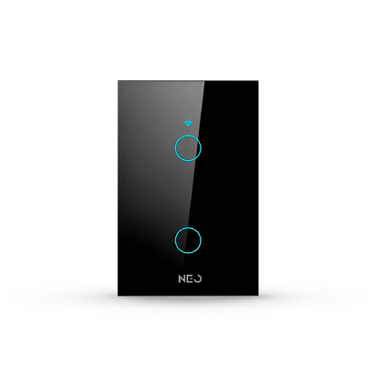 Interruptor Inteligente Wifi 2 Botões 4x2 Bivolt Preto Neo