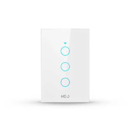 Interruptor Inteligente Wifi 3 Botões 4x2 Bivolt Branco Neo