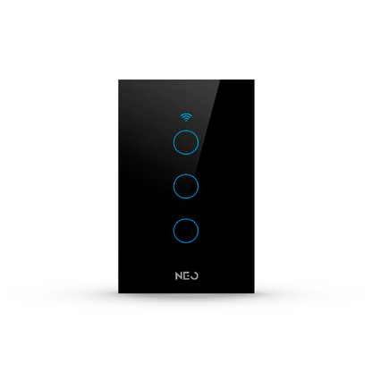 Interruptor Inteligente Wifi 3 Botões 4x2 Bivolt Preto Neo