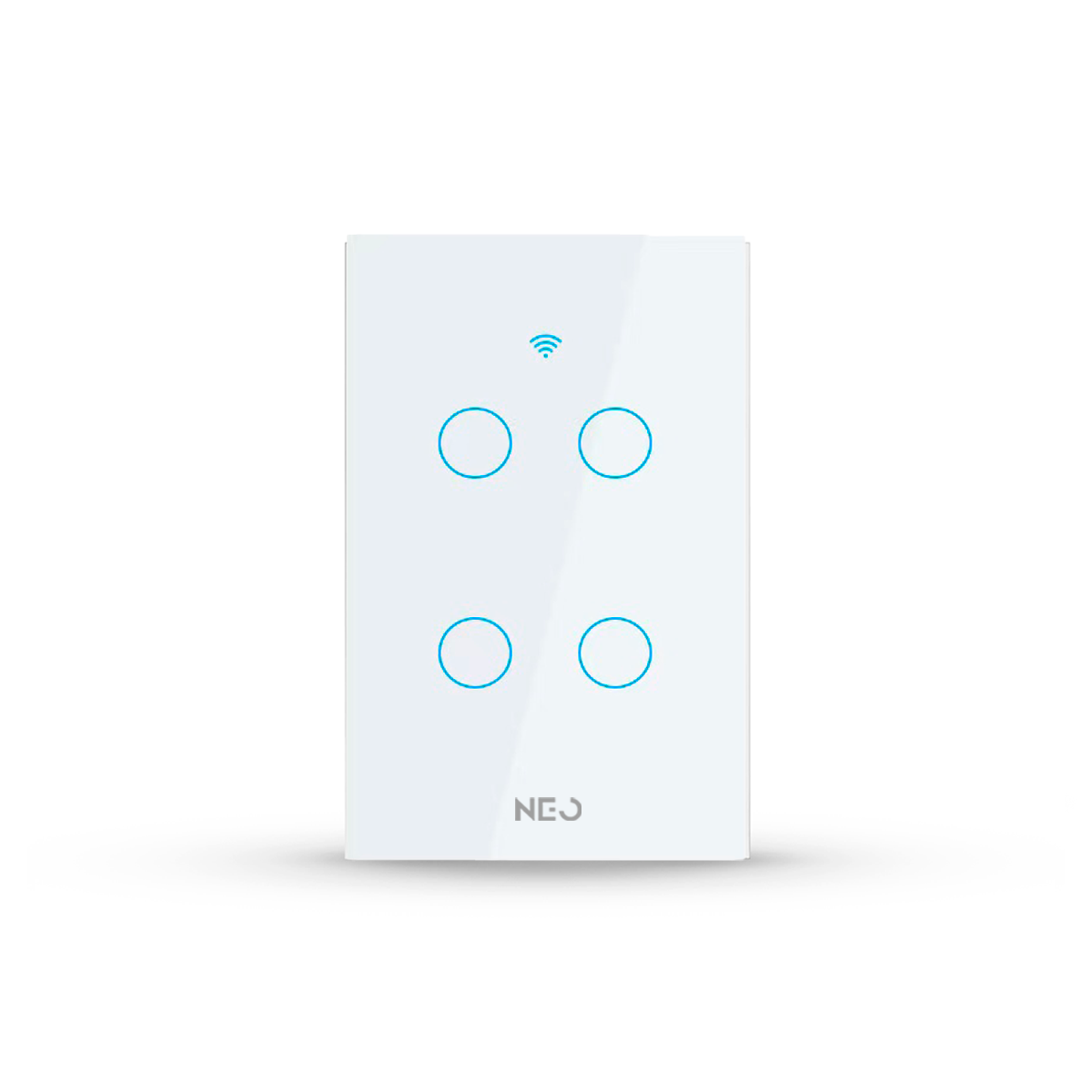 Interruptor Inteligente Wifi 4 Botões 4x2 Bivolt Branco Neo