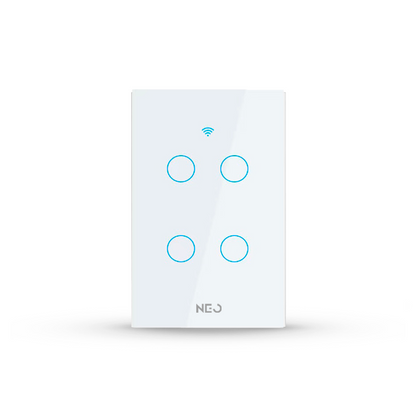 Interruptor Inteligente Wifi 4 Botões 4x2 Bivolt Branco Neo