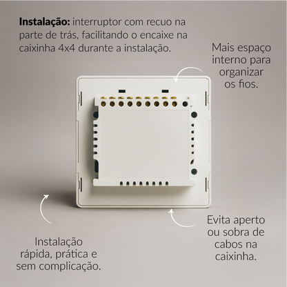 Interruptor Inteligente Wifi 6 Botões 4x4 Bivolt Preto Neo