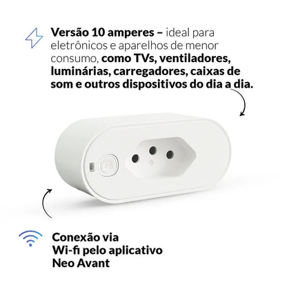 Kit Automação Lâmpada RGB 15w Interruptor 1 botão Tomada Inteligente Preto Wi-Fi 4x2 Bivolt Neo Avant - NEO Avant