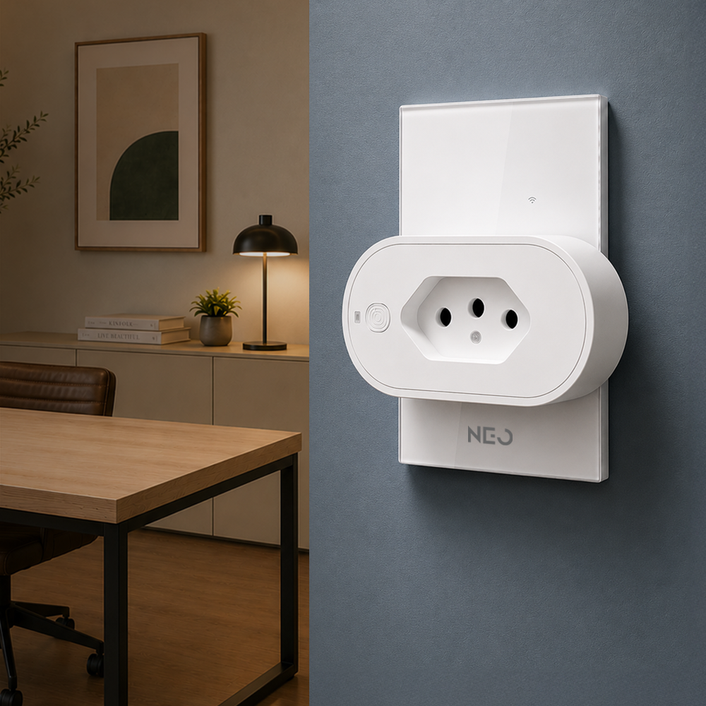 Tomada Inteligente Wifi 20A Bivolt Branca Neo