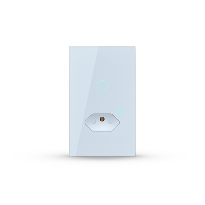 Interruptor Inteligente Smart Wi-Fi 1 Botão Com Tomada 4x2 Bivolt Preto Neo Avant