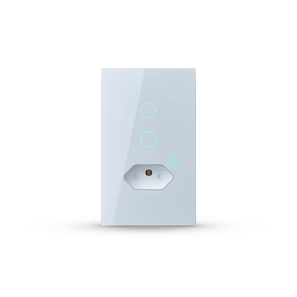 Interruptor Inteligente Smart Wi-fi 2 Botão Com Tomada 4X2 Bivolt Branco Neo Avant