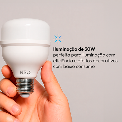 Lâmpada Led Inteligente Wifi Bulbo HP 30W RGB Colorido E27 Neo