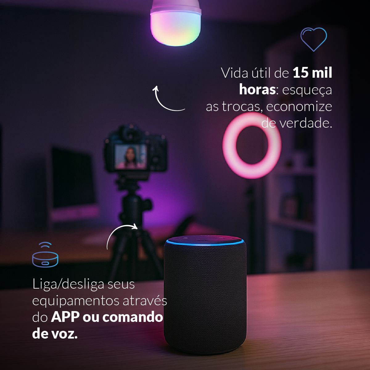 Lâmpada Led Smart Bulbo HP 40W RGB Colorido E27 Neo Avant
