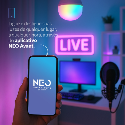 Lâmpada Led Inteligente Bulbo HP Wifi 40W RGB Colorido E27 Neo