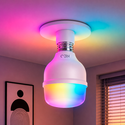 Lâmpada Led Inteligente Bulbo HP Wifi 40W RGB Colorido E27 Neo