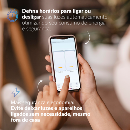 Interruptor Inteligente Wifi 2 Botões Com Tomada 10A 4x2 Bivolt Preto Neo