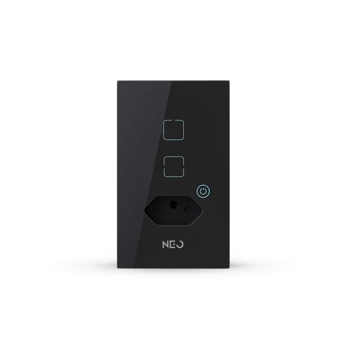 Interruptor Inteligente Zigbee 2 Botões Com Tomada 10A 4x2 Bivolt Preto Neo