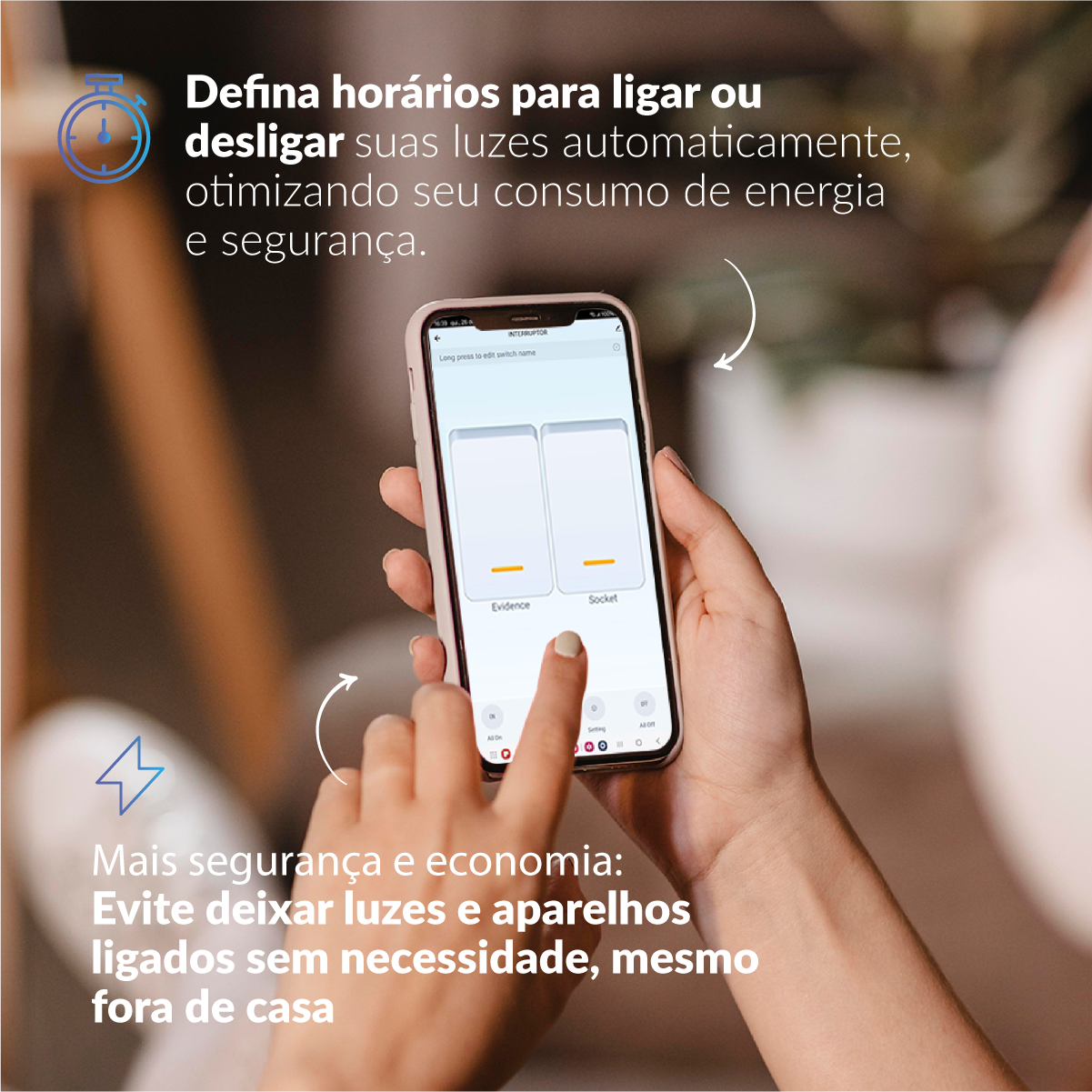 Interruptor Inteligente Wifi 1 Botão Com Tomada 10A 4x2 Bivolt Preto Neo
