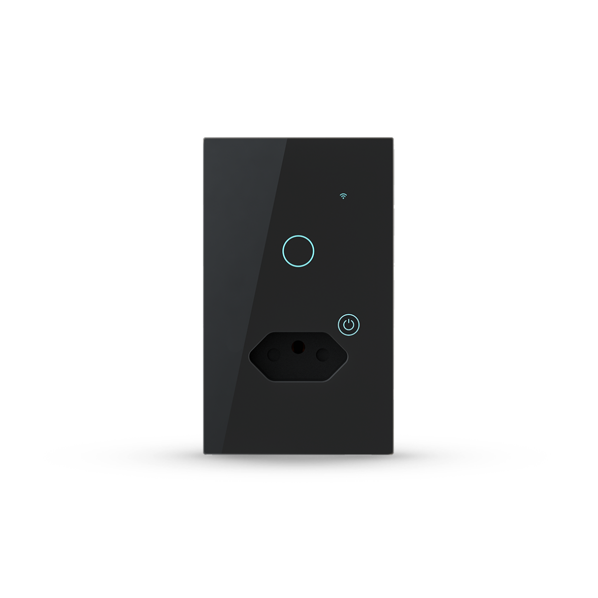 Interruptor Inteligente Smart Wi-Fi 1 Botão Com Tomada 4x2 Bivolt Preto Neo Avant
