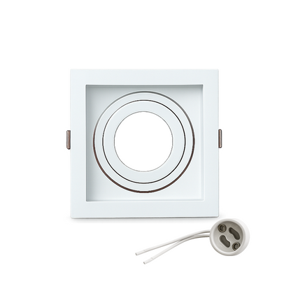 Spot Led Recuado Embutir Gu10/MR16 Uno Quadrado Branco Policarbonato Alut