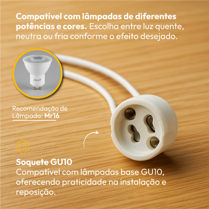 Spot Led Recuado Embutir Gu10/MR16 Uno Quadrado Branco Policarbonato Alut