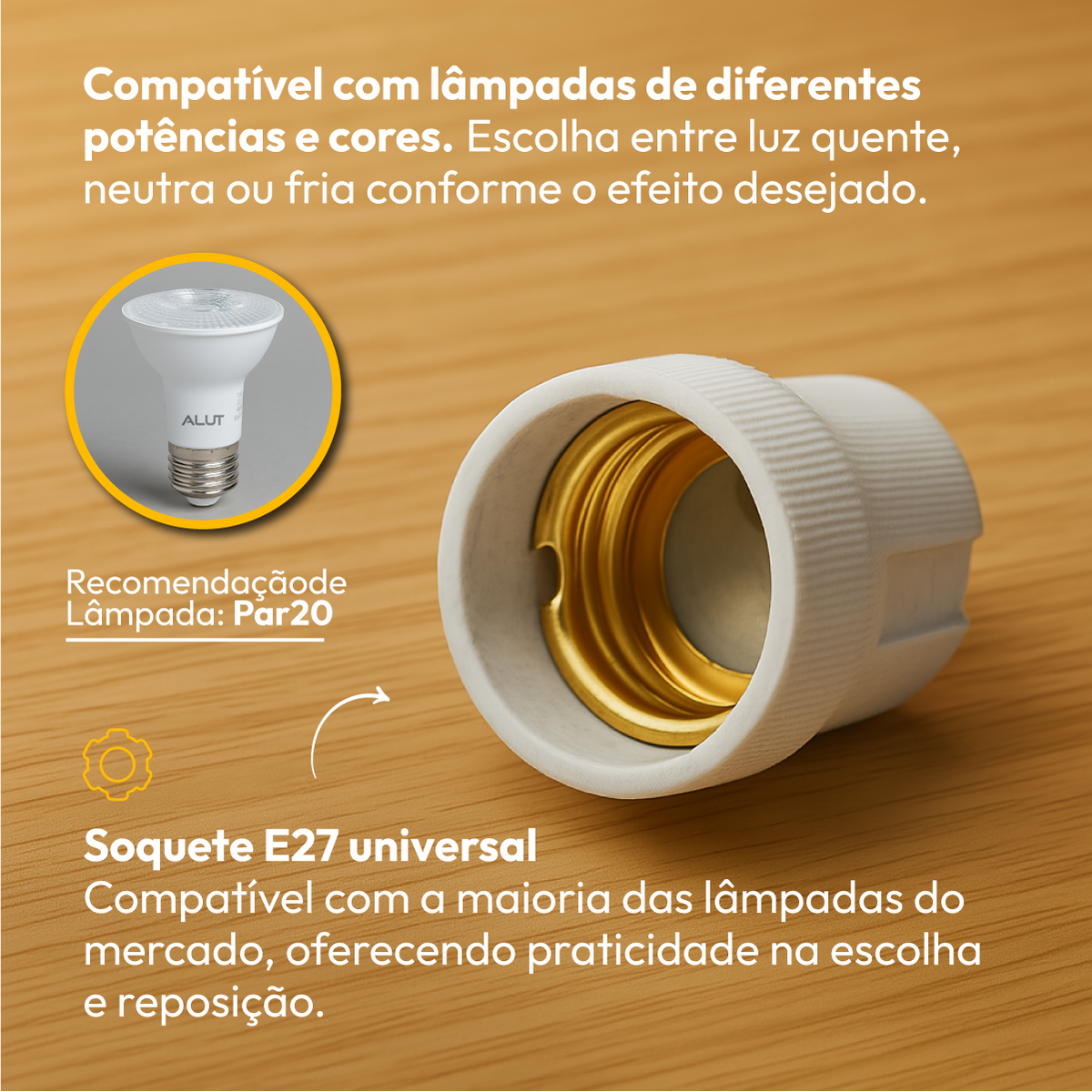 Spot Led Recuado Embutir E27/Par20 Quadrado Branco Policarbonato Alut By Avant
