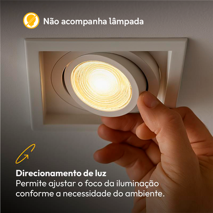 Spot Led Recuado Embutir E27 Par20 Quadrado Branco Policarbonato Alut