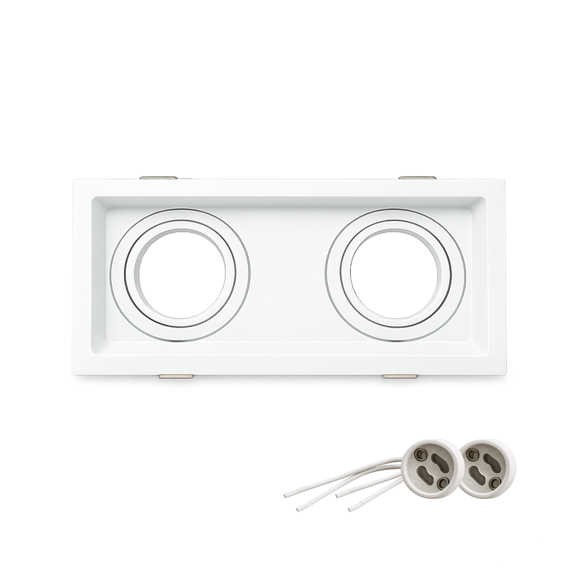 Spot Led Recuado Embutir Gu10/MR16 Duo Quadrado Branco Policarbonato Alut