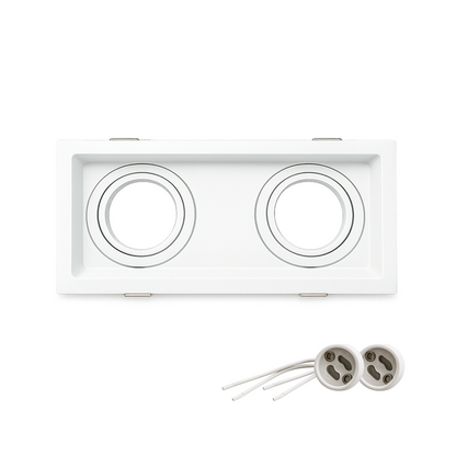 Spot Led Recuado Embutir Gu10/MR16 Duo Quadrado Branco Policarbonato Alut